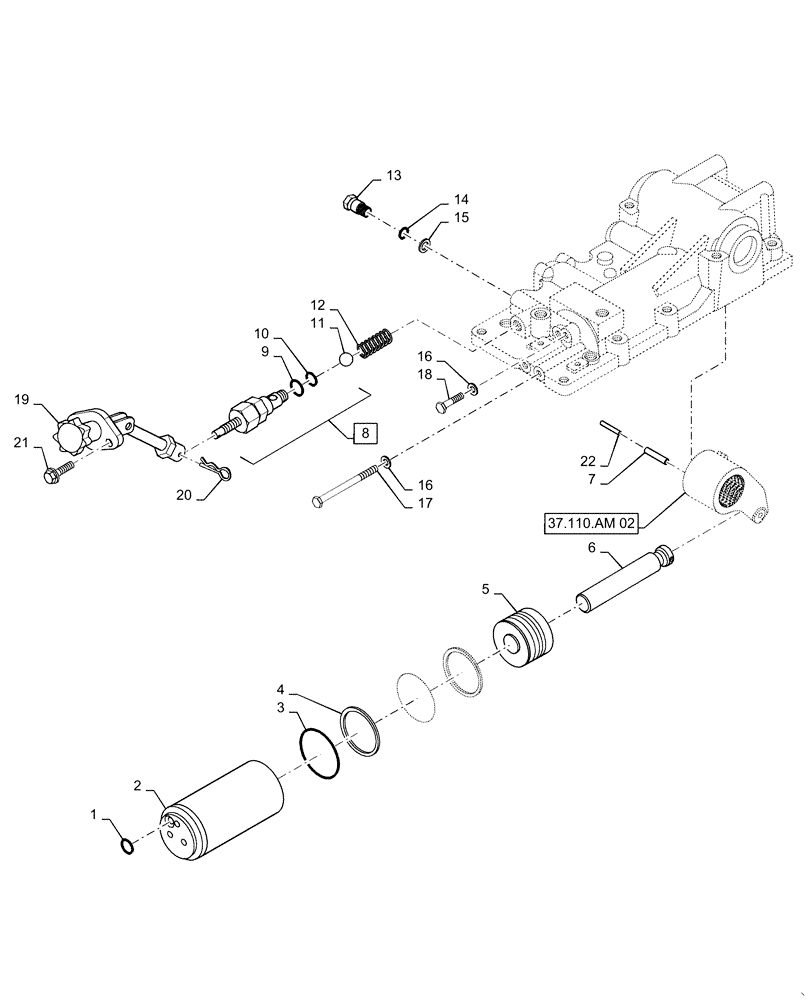 Схема запчастей Case IH FARMALL 40C - (35.116.AH[02]) - REAR HITCH HYDRAULIC CYLINDER, FARMALL 40C, 50C (35) - HYDRAULIC SYSTEMS