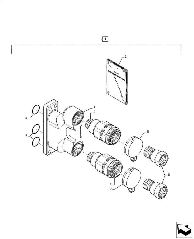 Схема запчастей Case IH QUADTRAC 500 - (88.100.35[01]) - DIA KIT, ADDITIONAL PRODUCTS, 3/4" COUPLING (88) - ACCESSORIES