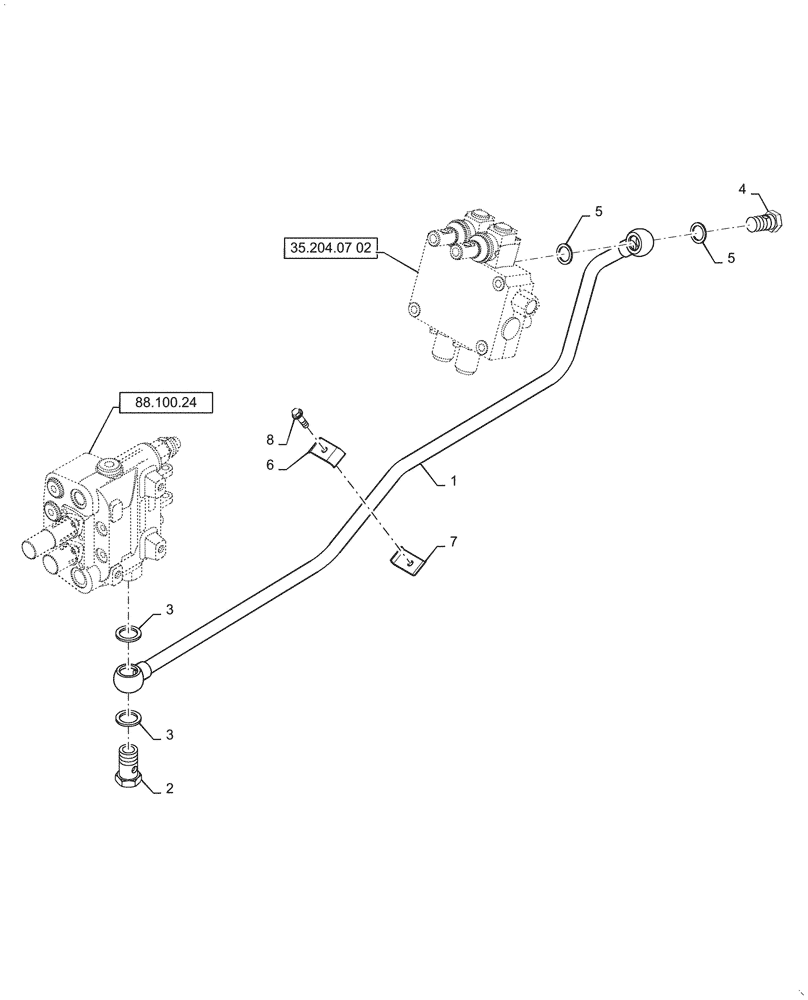 Схема запчастей Case IH FARMALL 40C - (35.100.00[05]) - HYDRAULIC LINES, FARMALL 40C, 50C (35) - HYDRAULIC SYSTEMS