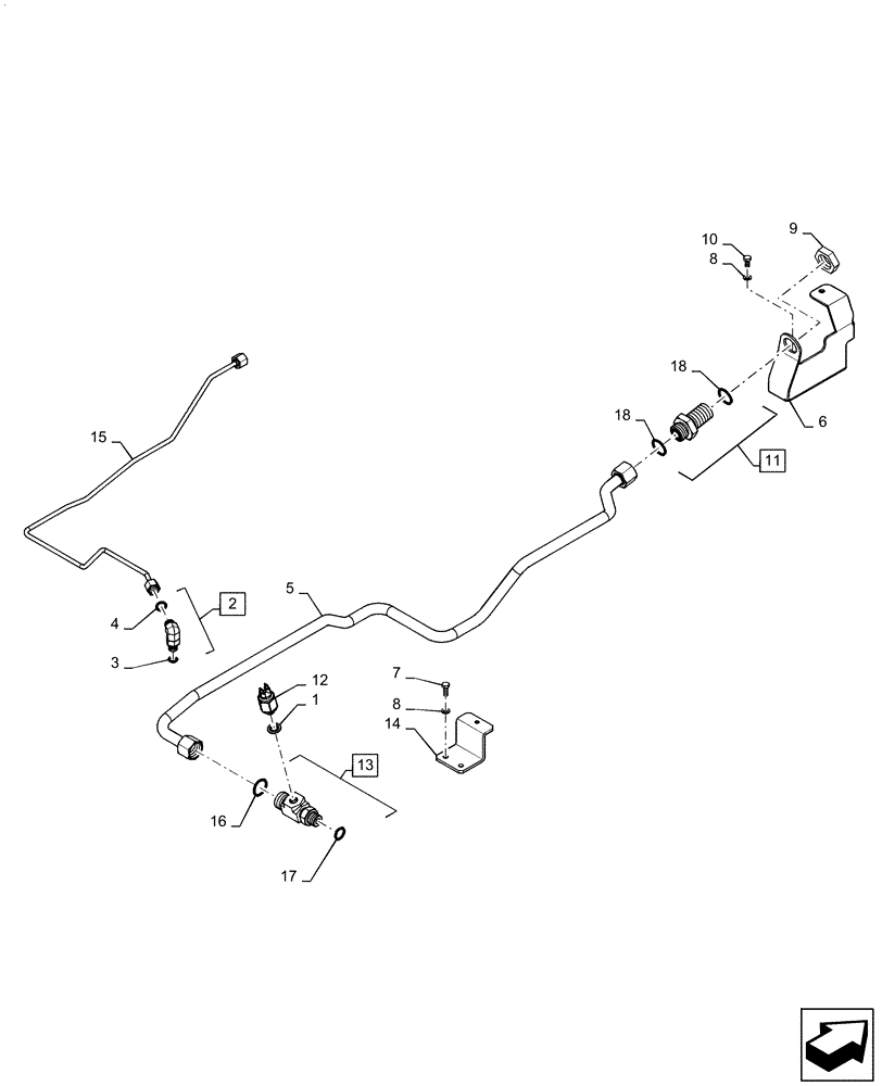 Схема запчастей Case IH MAGNUM 180 - (41.200.AX[01]) - VAR- 420104, 420105 - HYD. LINE, TANK, PUMP, STEERING - CVT (41) - STEERING