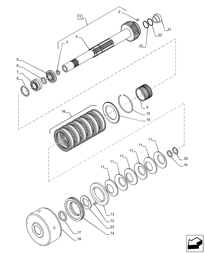 Схема запчастей Case IH PUMA 165 CVT - (21.152.AA[14]) - VAR - 758012, 758013, 758014, 758015 - TRANSMISSION, DRIVE SHAFT, CLUTCH (21) - TRANSMISSION