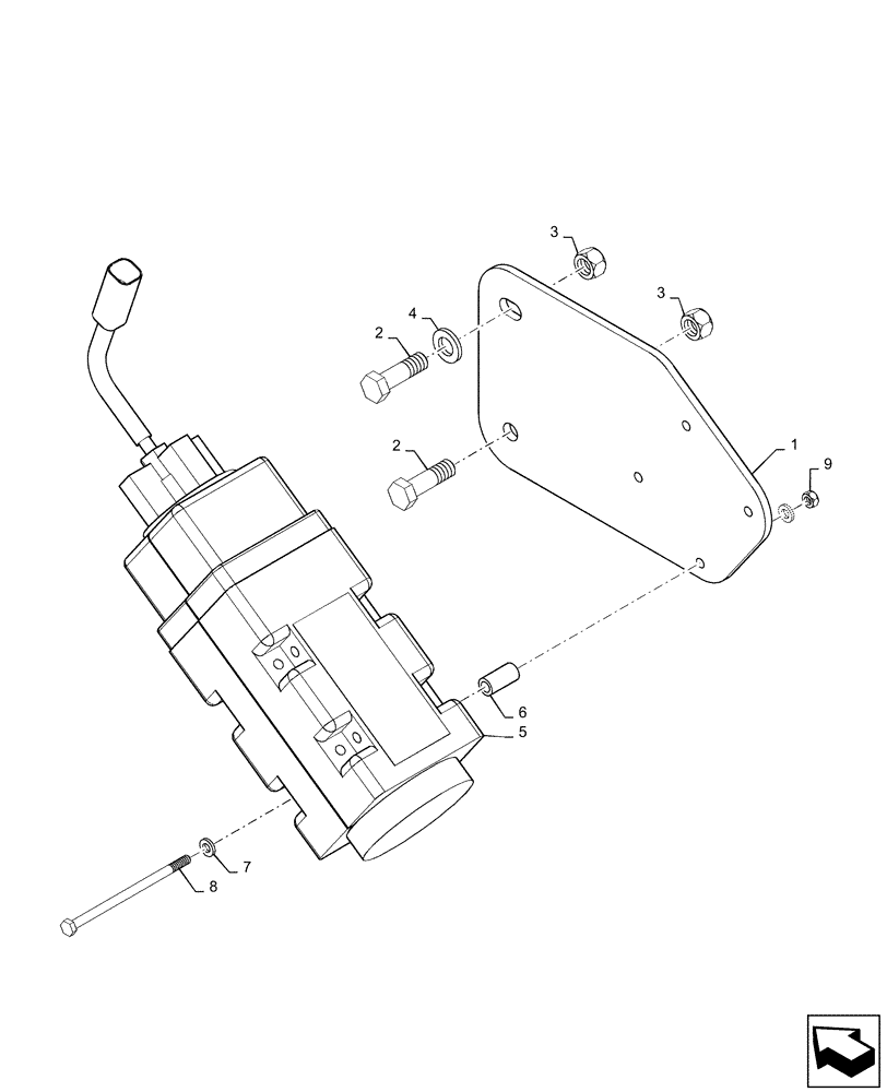 Схема запчастей Case IH PATRIOT 3340 - (55.680.AO[01]) - RADAR MOUNTING (55) - ELECTRICAL SYSTEMS