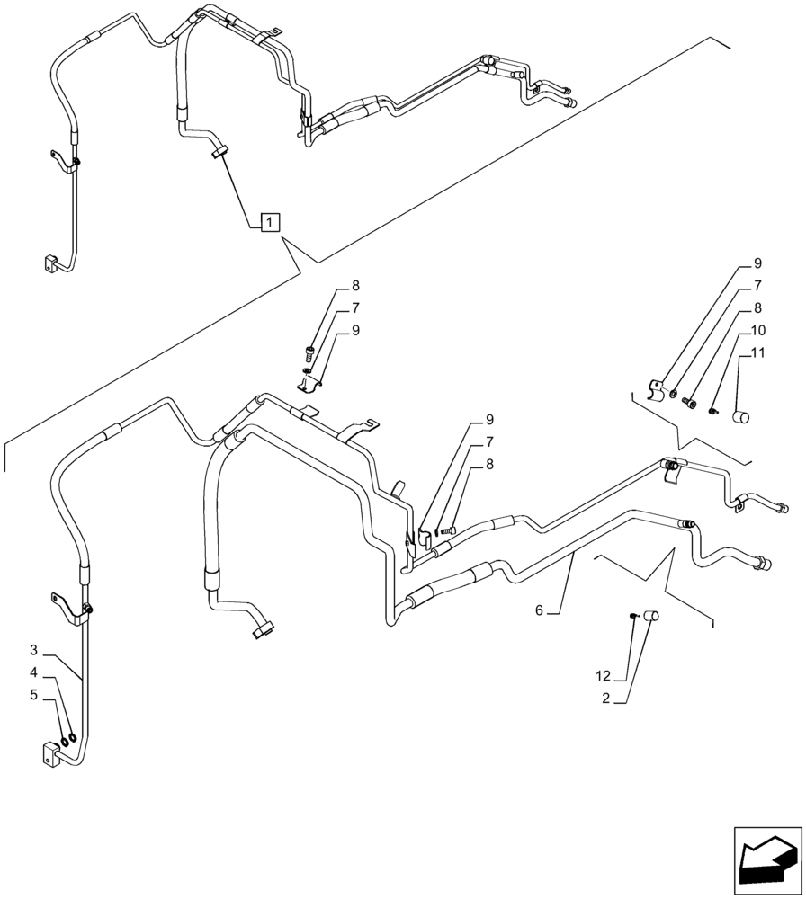 Схема запчастей Case IH PUMA 200 - (50.200.AB[03]) - VAR - 391130, 758000 - AIR CONDITIONING, LINES, COMPONENTS (50) - CAB CLIMATE CONTROL