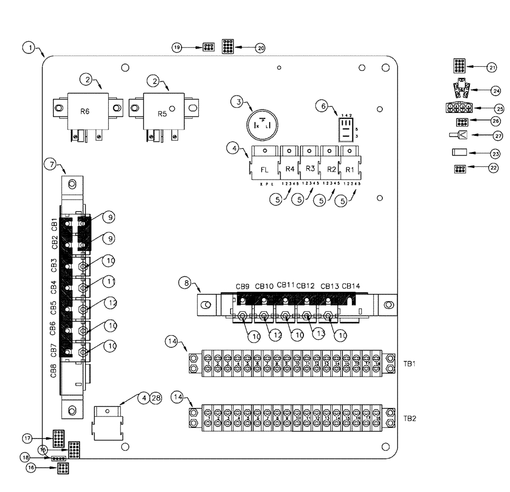 Схема запчастей Case IH FLX4300 - (08-004) - ELECTRICAL PANEL ASSEMBLY (06) - ELECTRICAL