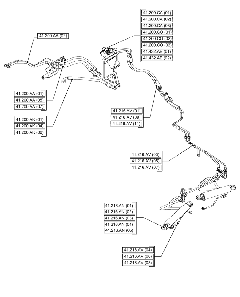Схема запчастей Case IH PUMA 200 - (41.000.00[02]) - SECTION INDEX - STEERING (41) - STEERING