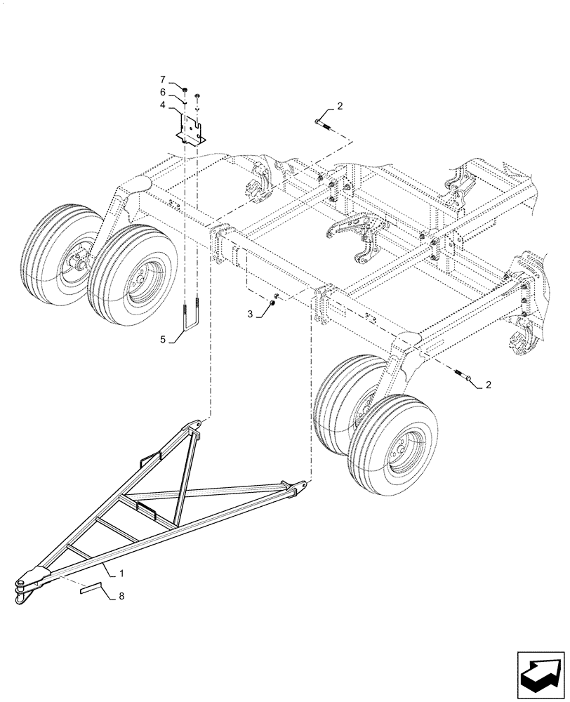 Схема запчастей Case IH 500 - (37.100.AF[04]) - REAR HITCH 580 AIR CART (37) - HITCHES, DRAWBARS & IMPLEMENT COUPLINGS