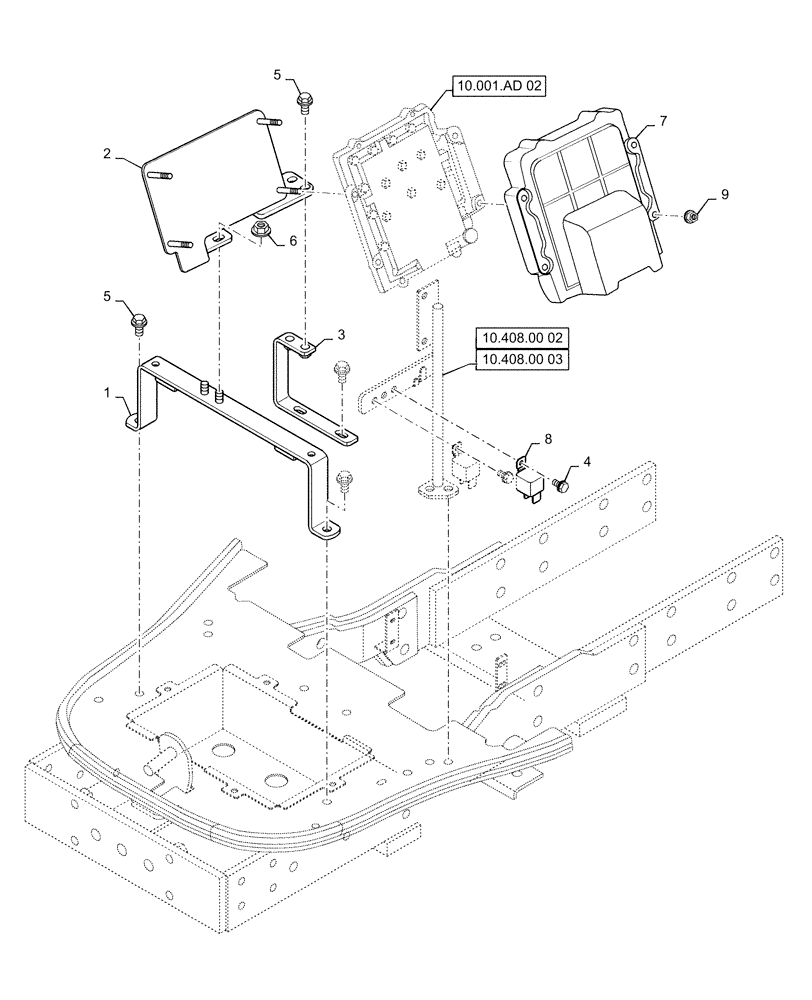 Схема запчастей Case IH FARMALL 40C - (55.512.00[10]) - ELECTRIC PANEL, ECU BRACKET, FARMALL 40C, 50C (55) - ELECTRICAL SYSTEMS
