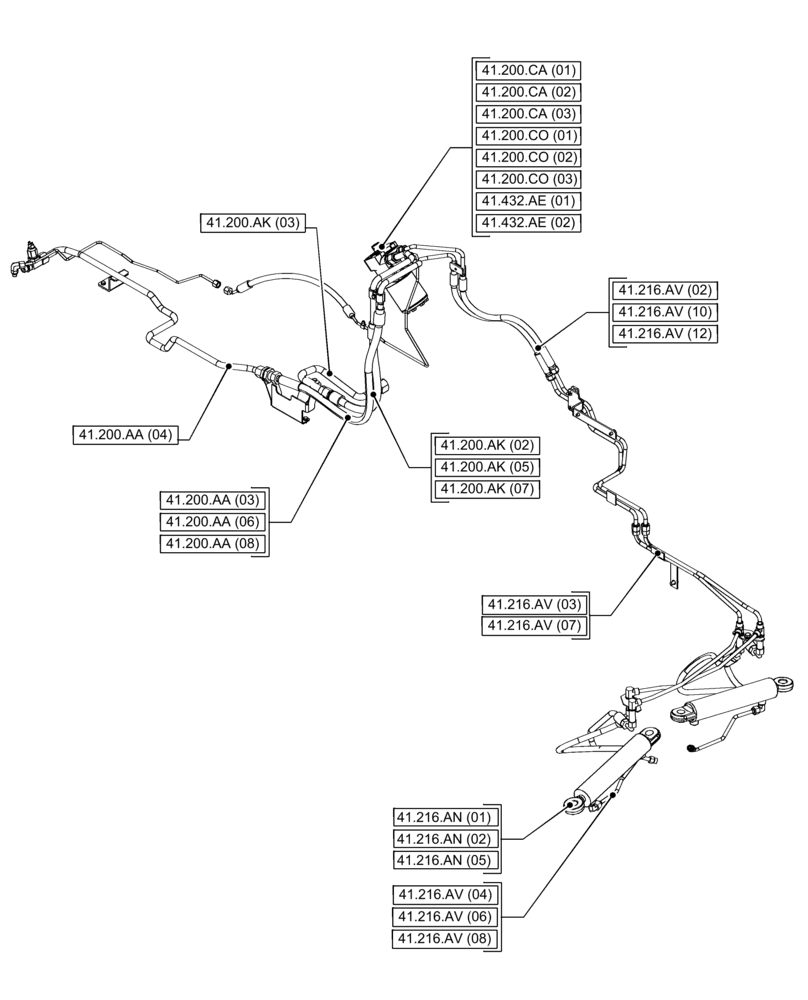 Схема запчастей Case IH PUMA 240 CVT - (00.000.41[02]) - PICTORIAL INDEX - STEERING (00) - GENERAL & PICTORIAL INDEX