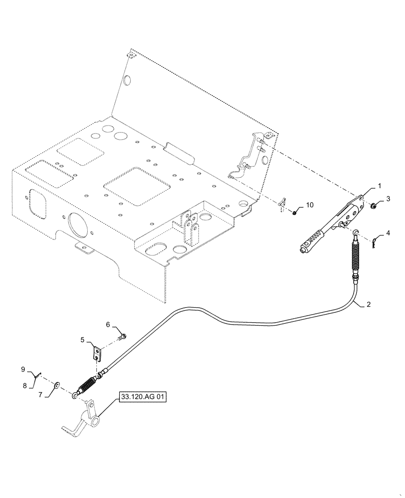 Схема запчастей Case IH FARMALL 30C - (33.110.00[02]) - PARKING BRAKE LEVER, MECH, FARMALL 30C, 35C (33) - BRAKES & CONTROLS