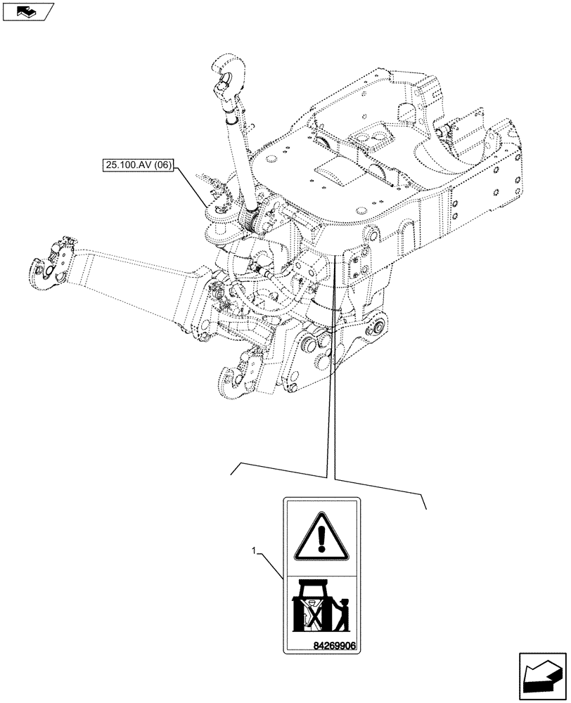 Схема запчастей Case IH MAXXUM 110 - (90.108.AC[15]) - VAR - 743699, 743700 - DECALS, WARNING, HYDRAULIC LIFT (90) - PLATFORM, CAB, BODYWORK AND DECALS