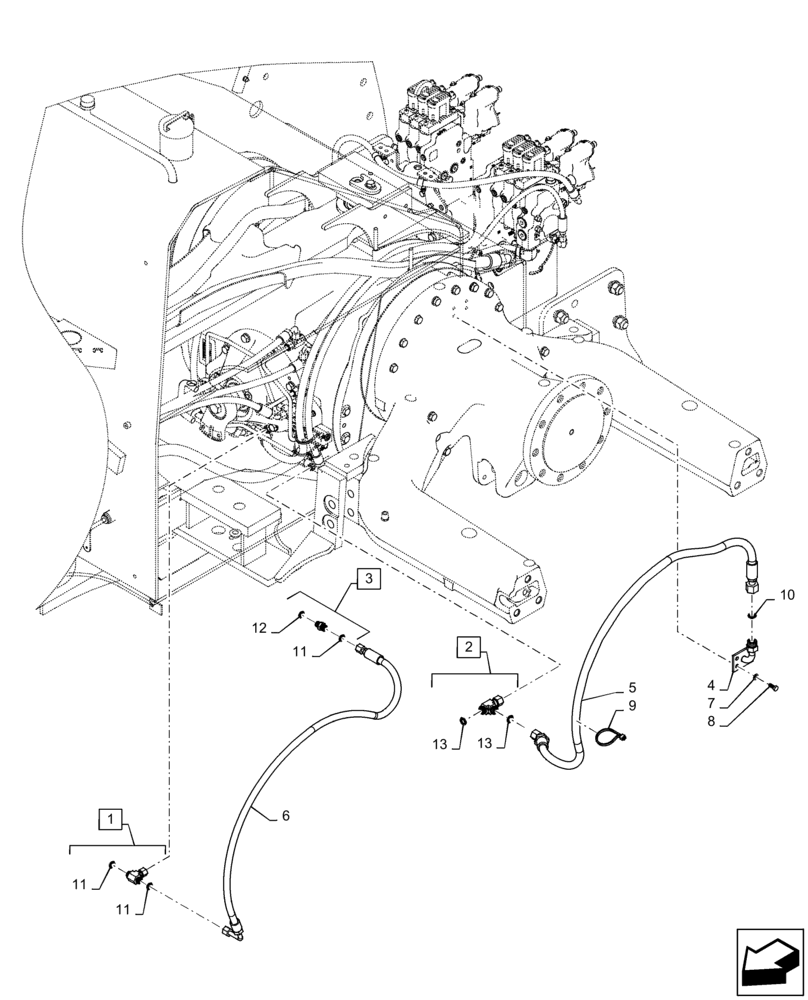 Схема запчастей Case IH QUADTRAC 500 - (31.104.AV) - PTO ASSY OIL LINES (31) - IMPLEMENT POWER TAKE OFF