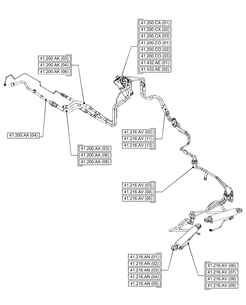 Схема запчастей Case IH PUMA 150 CVT - (41.000.00[02]) - SECTION INDEX - STEERING (41) - STEERING