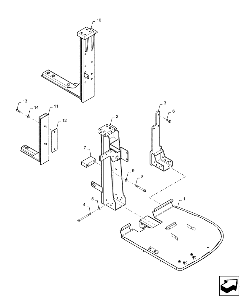 Схема запчастей Case IH MAGNUM 200 - (90.150.AJ[01]) - FRONT ISOLATOR MOUNT - PST (90) - PLATFORM, CAB, BODYWORK AND DECALS