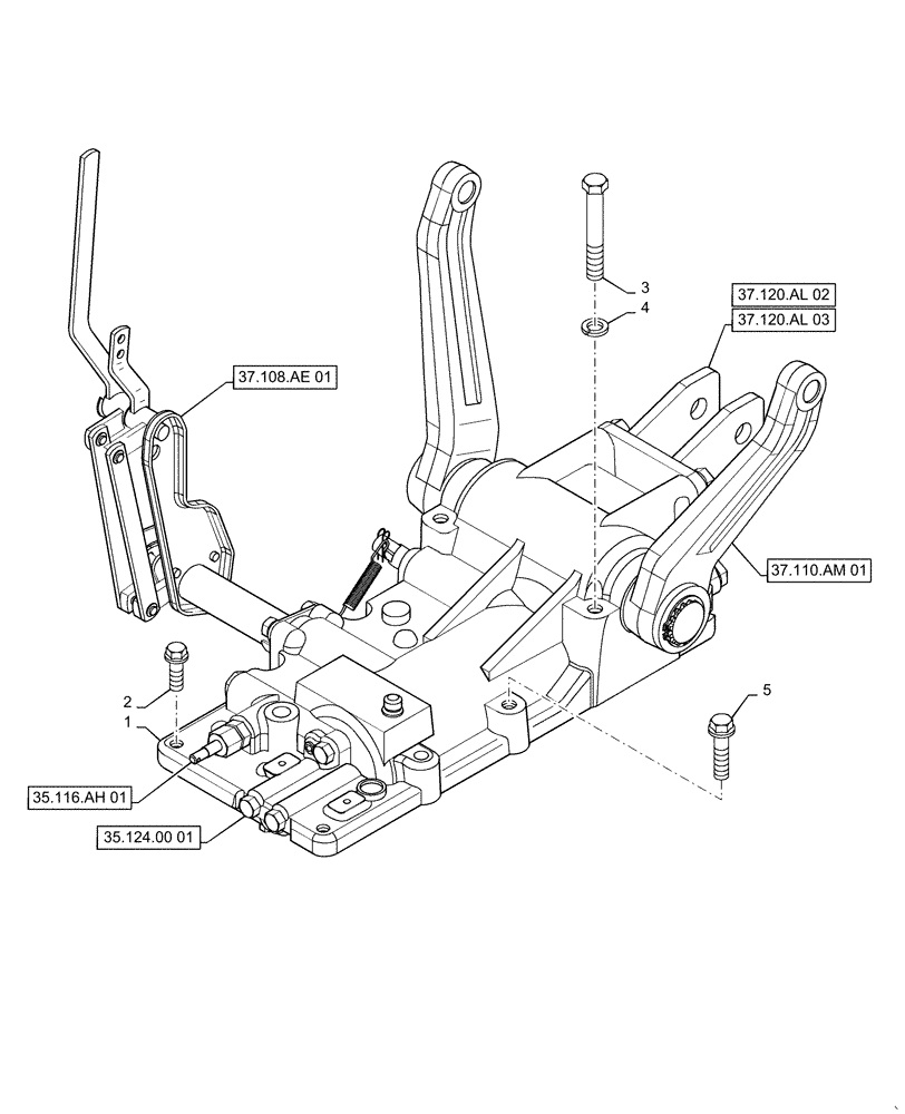 Схема запчастей Case IH FARMALL 30C - (37.110.AP[01]) - REAR HITCH HOUSING, FARMALL 30C, 35C (37) - HITCHES, DRAWBARS & IMPLEMENT COUPLINGS
