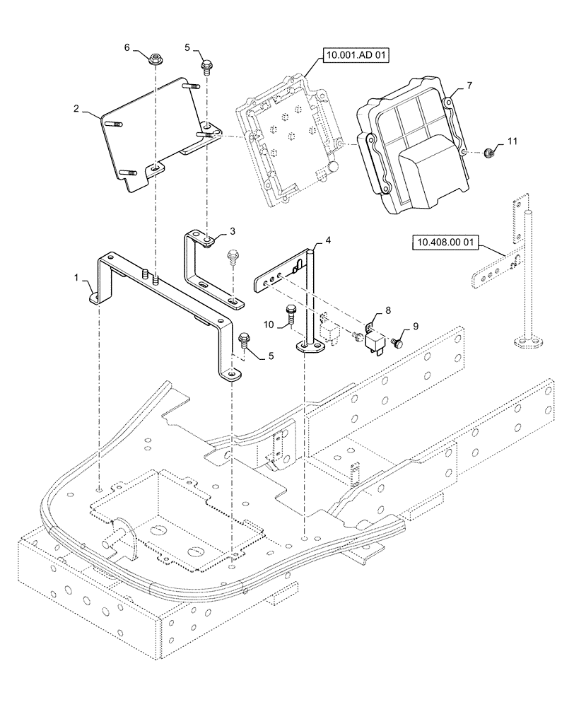 Схема запчастей Case IH FARMALL 30C - (55.512.00[04]) - ELECTRIC PANEL, ECU BRACKET, FARMALL 30C, 35C (55) - ELECTRICAL SYSTEMS
