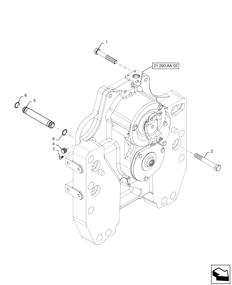 Схема запчастей Case IH MAGNUM 220 - (21.200.AA[01]) - VAR- 420104, 420105, 429326, 729571 - JUMPER TUBE AND MOUNTING BOLTS, DROP BOX (21) - TRANSMISSION