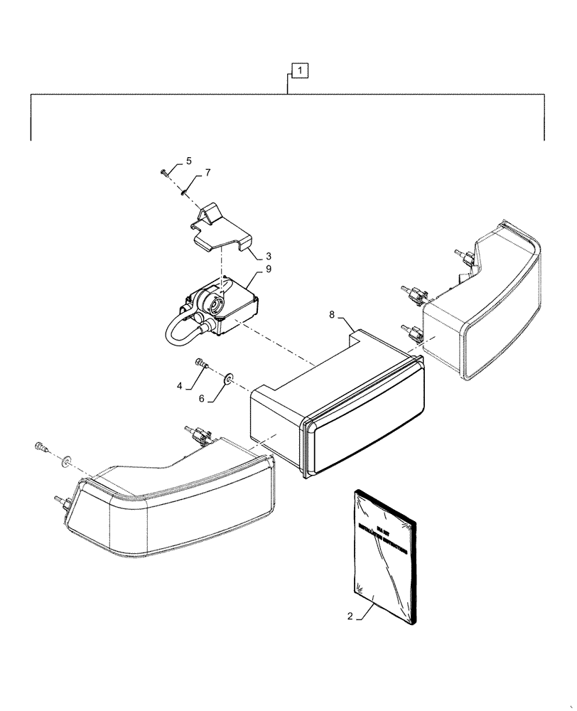 Схема запчастей Case IH MAGNUM 220 - (88.100.55[07]) - DIA KIT, TRACTOR, FRONT HID LIGHT (88) - ACCESSORIES