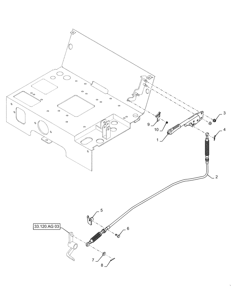Схема запчастей Case IH FARMALL 40C - (33.110.00[03]) - PARKING BRAKE LEVER, HST, FARMALL 40C, 50C (33) - BRAKES & CONTROLS