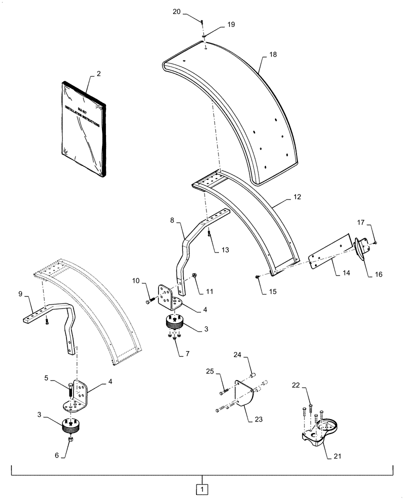 Схема запчастей Case IH MAGNUM 180 - (88.100.90[10]) - DIA KIT, TRACTOR, FENDERS, NARROW - CL 4.75 (88) - ACCESSORIES
