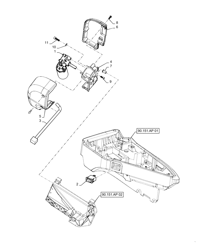 Схема запчастей Case IH MAGNUM 220 - (55.512.CS[05]) - ARMREST, ELECTRIC ADJUST (55) - ELECTRICAL SYSTEMS