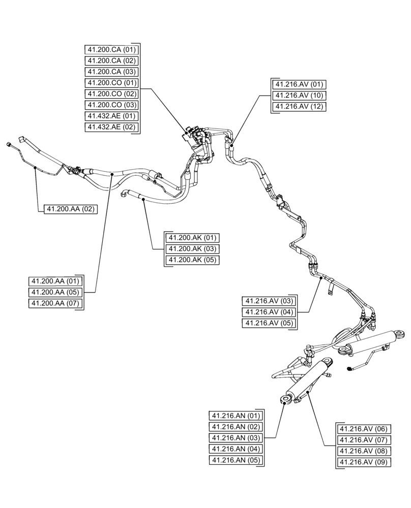 Схема запчастей Case IH PUMA 150 - (41.000.00[02]) - SECTION INDEX - STEERING (41) - STEERING