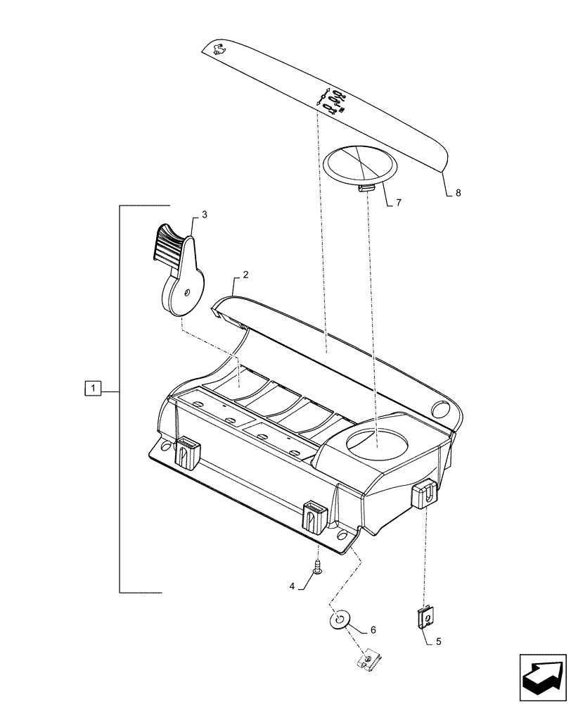 Схема запчастей Case IH QUADTRAC 620 - (55.035.AF[01]) - VAR - 420402, 420403, 424825 - REMOTE CONTROL VALVE SWITCH, 4/5 SPOOL (55) - ELECTRICAL SYSTEMS