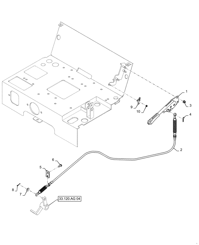 Схема запчастей Case IH FARMALL 50C - (33.110.00[04]) - PARKING BRAKE LEVER, MECH, FARMALL 40C, 50C (33) - BRAKES & CONTROLS
