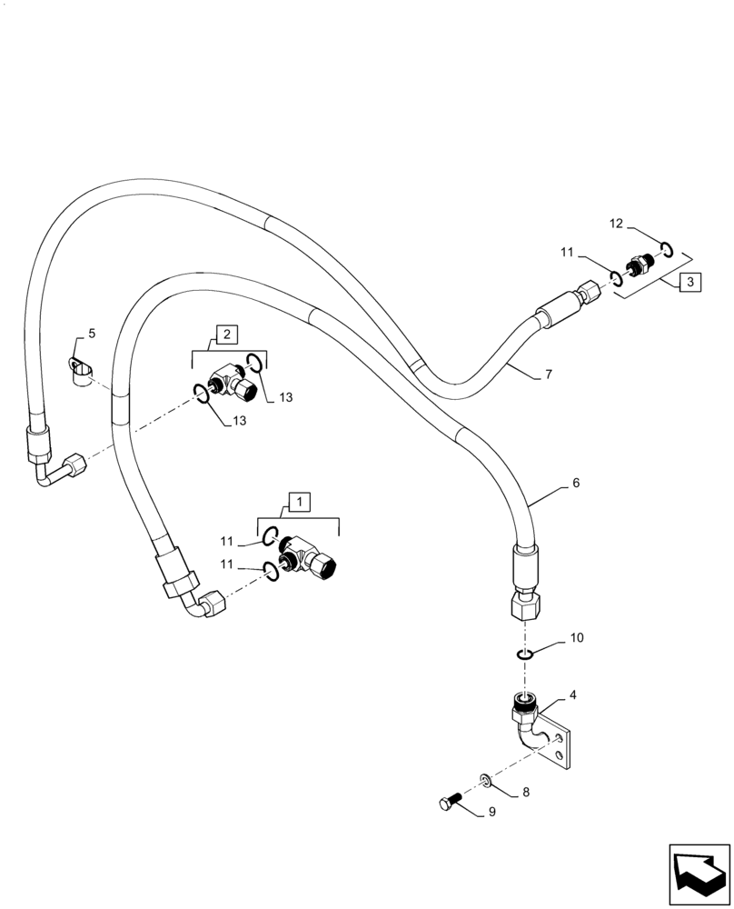 Схема запчастей Case IH STEIGER 540 - (31.104.AV) - PTO ASSY OIL LINES (31) - IMPLEMENT POWER TAKE OFF