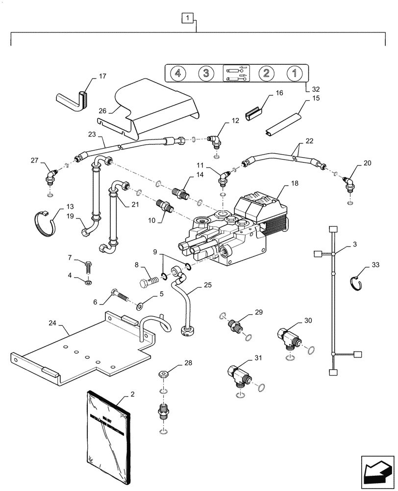 Схема запчастей Case IH MAGNUM 220 - (88.100.35[05]) - DIA KIT, TRACTOR, MID MOUNT VALVES 1ST AND 2ND SECTIONS, PST (88) - ACCESSORIES