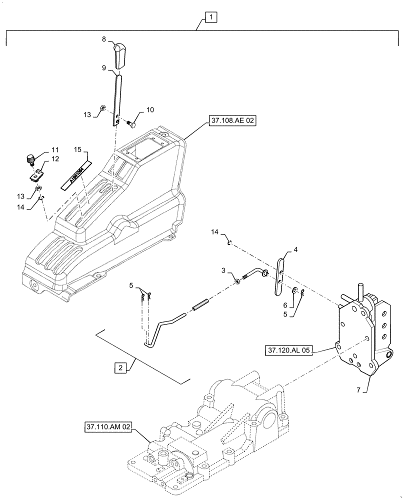 Схема запчастей Case IH FARMALL 50C - (37.108.AG[02]) - TOWING EQUIPMENT OPTION, FARMALL 40C, 50C (37) - HITCHES, DRAWBARS & IMPLEMENT COUPLINGS