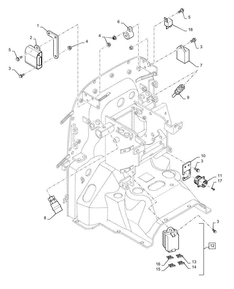 Схема запчастей Case IH FARMALL 40C - (55.512.00[07]) - ELECTRIC PANEL, MECH, FARMALL 40C, 50C (55) - ELECTRICAL SYSTEMS