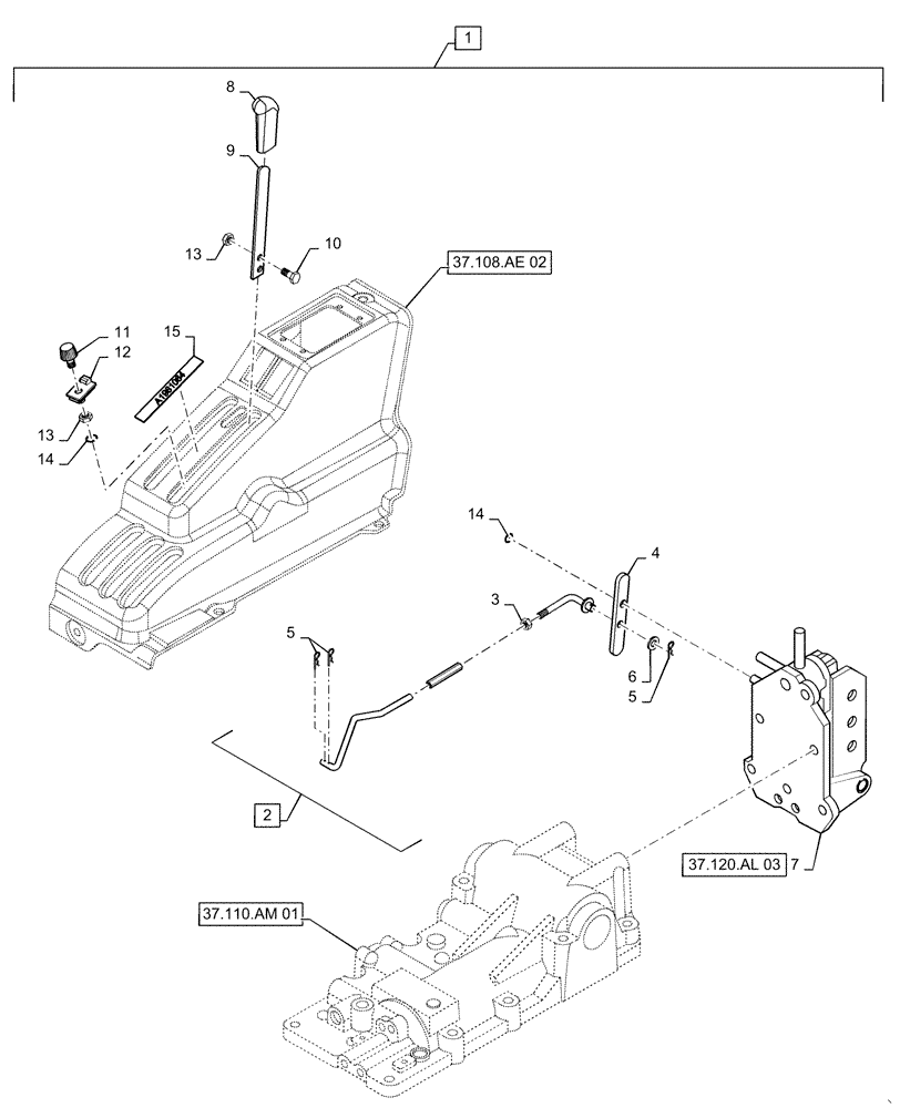 Схема запчастей Case IH FARMALL 35C - (37.108.AG[01]) - TOWING EQUIPMENT OPTION, FARMALL 30C, 35C (37) - HITCHES, DRAWBARS & IMPLEMENT COUPLINGS