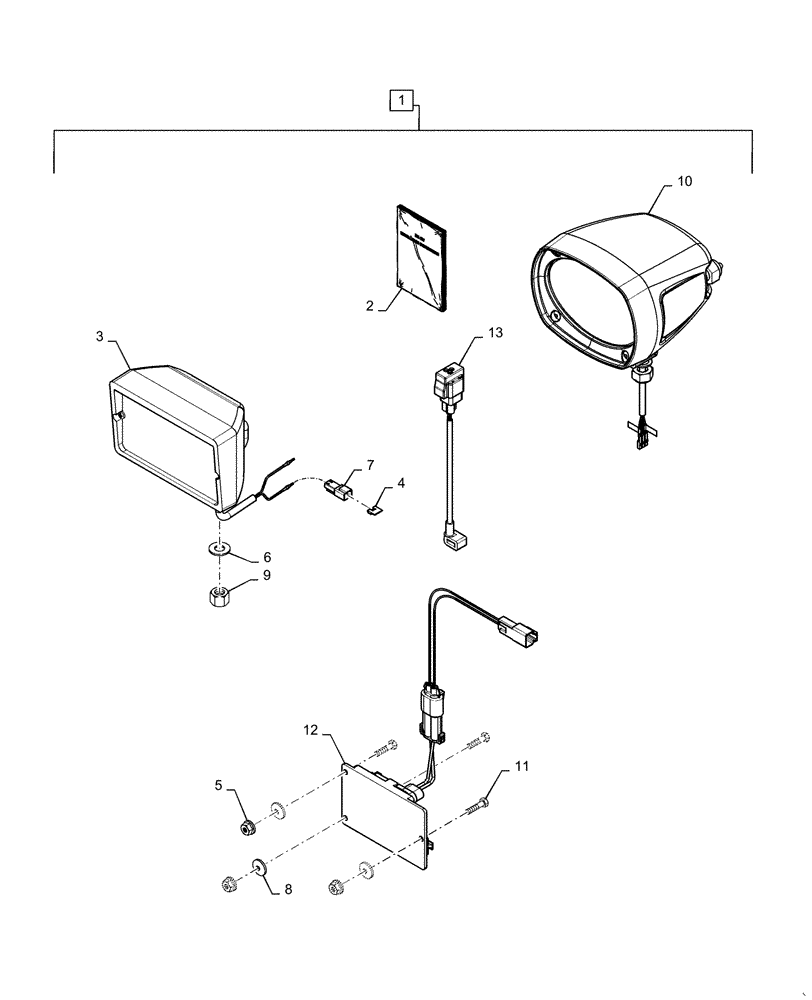 Схема запчастей Case IH MAGNUM 220 - (88.100.55[06]) - DIA KIT, TRACTOR, REAR HID LIGHT (88) - ACCESSORIES