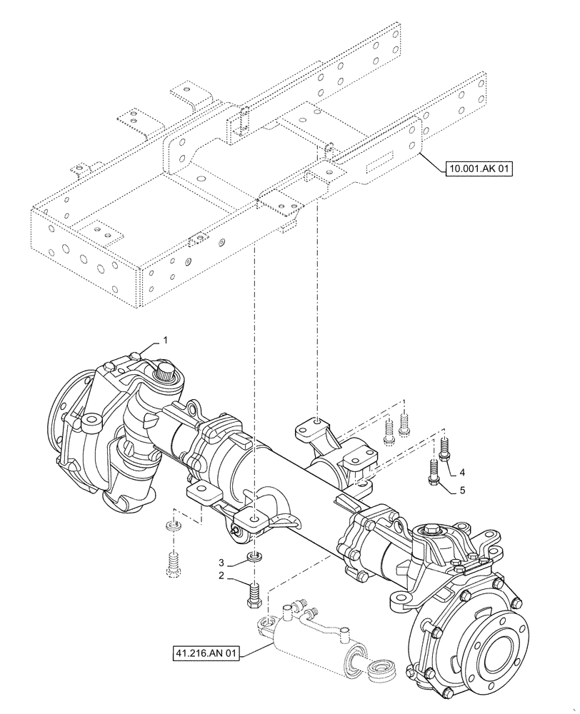 Схема запчастей Case IH FARMALL 30C - (25.100.AD[01]) - FRONT AXLE ASSY, FARMALL 30C, 35C (25) - FRONT AXLE SYSTEM