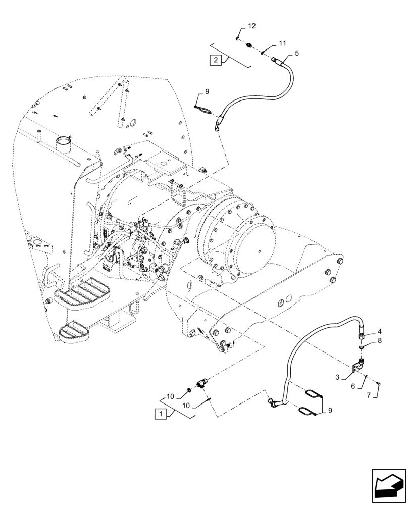Схема запчастей Case IH QUADTRAC 500 - (31.104.AV) - PTO ASSY OIL LINES (31) - IMPLEMENT POWER TAKE OFF