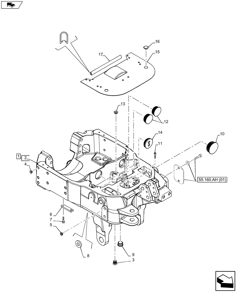 Схема запчастей Case IH MAXXUM 110 - (25.100.AV[08]) - VAR - 333648, 336831, 743699, 743700 - HYDRAULIC LIFT, SUPPORT, PTO (25) - FRONT AXLE SYSTEM
