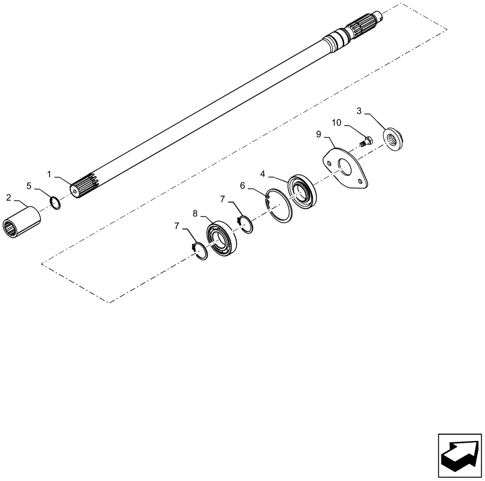 Схема запчастей Case IH MAGNUM 200 - (21.507.AG[01]) - MFD DRIVE SHAFT, BOTTOM (21) - TRANSMISSION