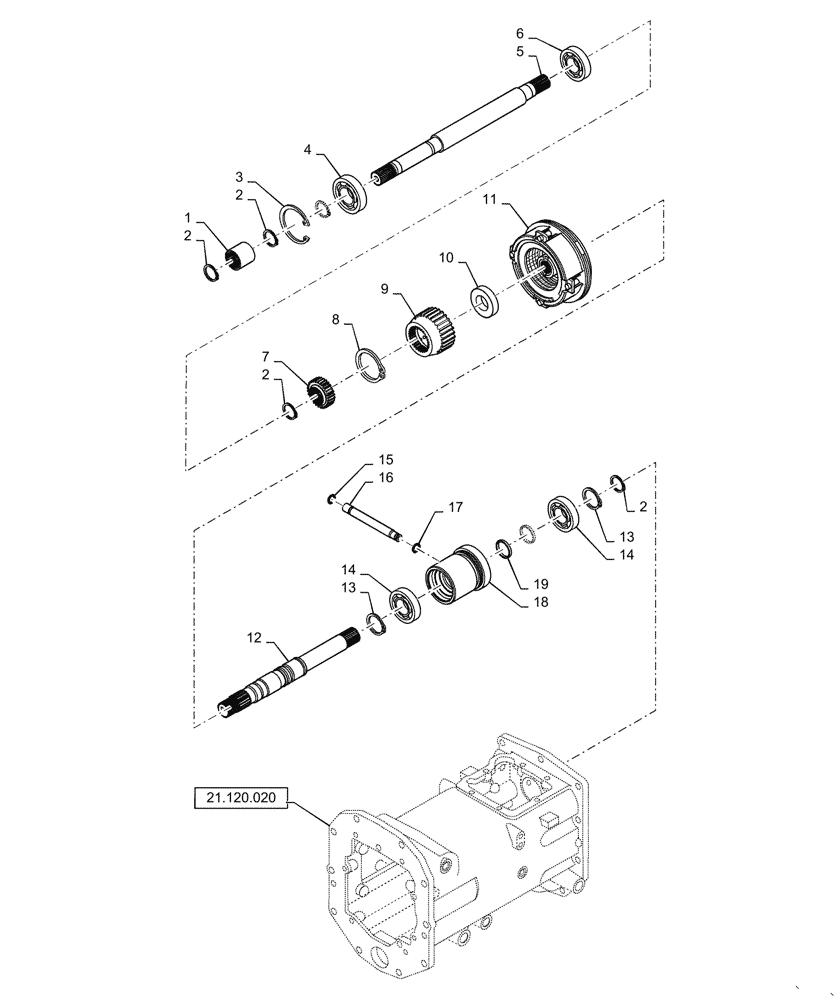 Схема запчастей Case IH FARMALL 35C - (31.110.010) - PTO SHAFT - HST, TRANSMISSION (31) - IMPLEMENT POWER TAKE OFF