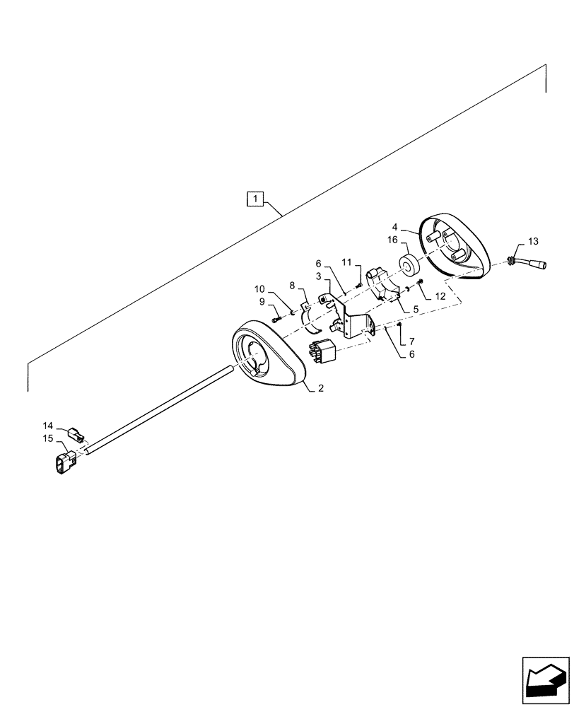 Схема запчастей Case IH PATRIOT 3340 - (55.405.BQ[01]) - SELF CANCELING TURN SIGNAL ASSY (55) - ELECTRICAL SYSTEMS