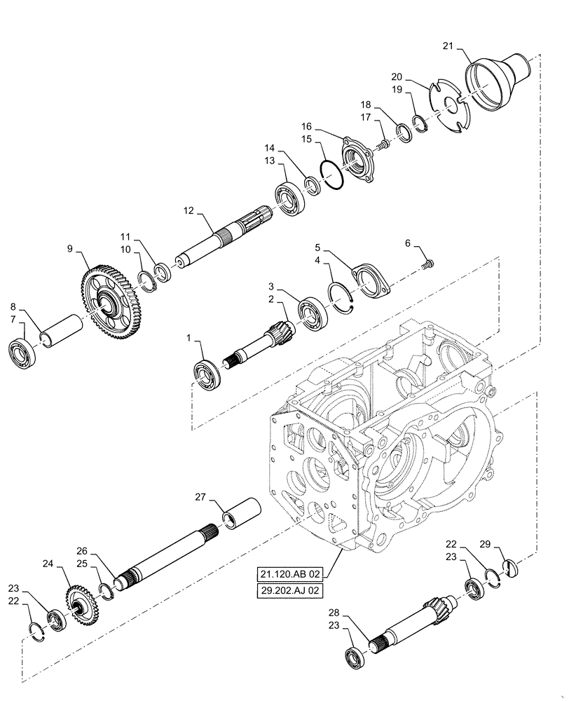 Схема запчастей Case IH FARMALL 50C - (31.201.00[04]) - PTO DRIVE SHAFT, FARMALL 40C, 50C (31) - IMPLEMENT POWER TAKE OFF
