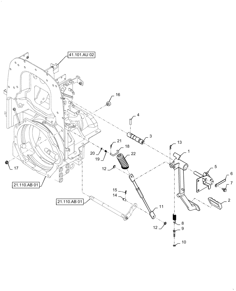 Схема запчастей Case IH FARMALL 30C - (18.100.AF[01]) - CLUTCH PEDAL, FARMALL 30C, 35C (18) - CLUTCH