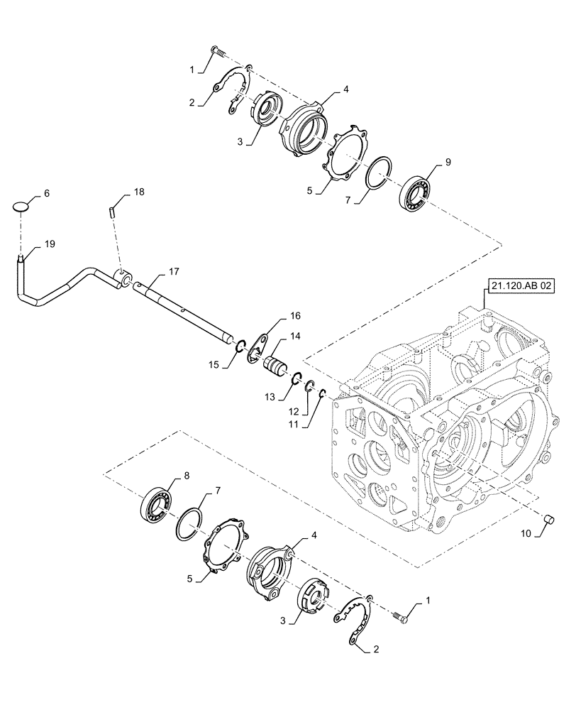 Схема запчастей Case IH FARMALL 50C - (27.106.AK[04]) - DIFFERENTIAL LOCK, MECH, FARMALL 40C, 50C (27) - REAR AXLE SYSTEM