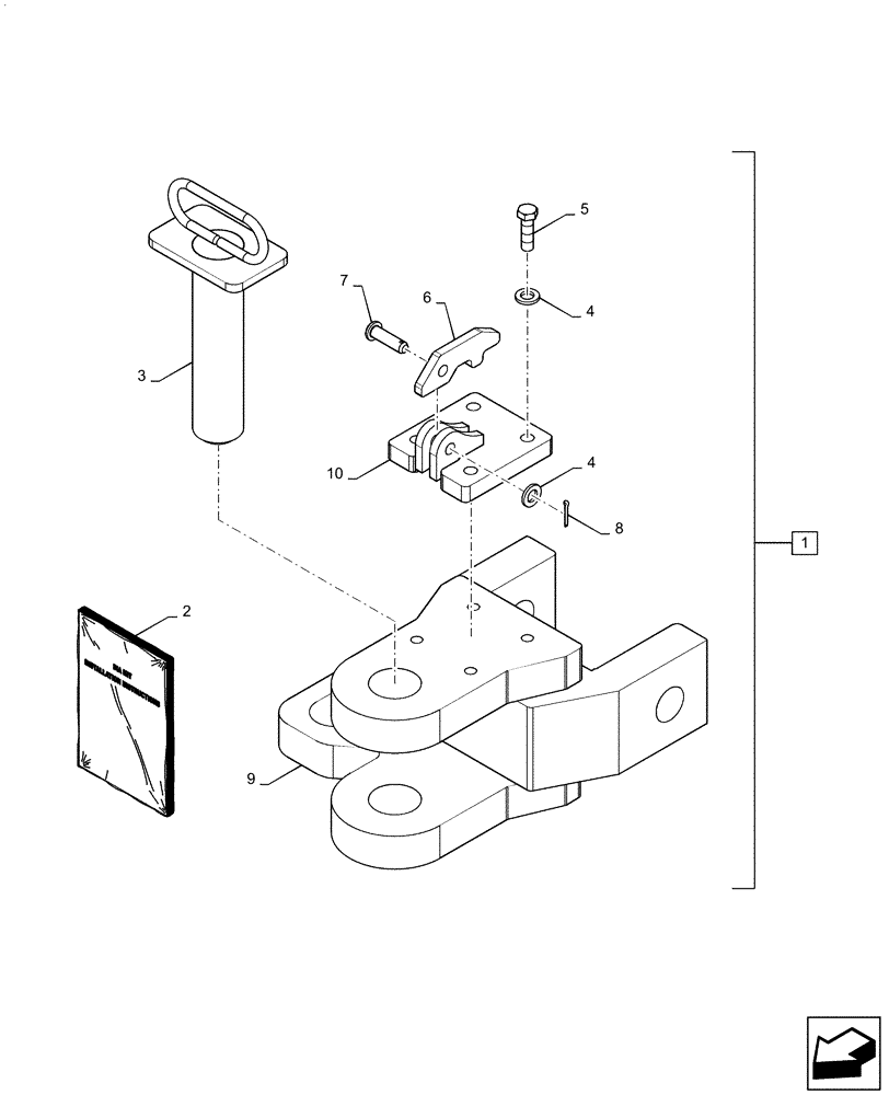 Схема запчастей Case IH QUADTRAC 500 - (88.100.37[01]) - DIA KIT, ADDITIONAL PRODUCTS, DRAWBAR ADAPTER (88) - ACCESSORIES