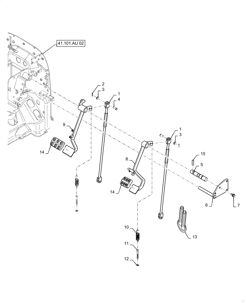 Схема запчастей Case IH FARMALL 40C - (33.120.AG[06]) - FRONT BRAKE PEDAL, MECH, FARMALL 40C, 50C (33) - BRAKES & CONTROLS