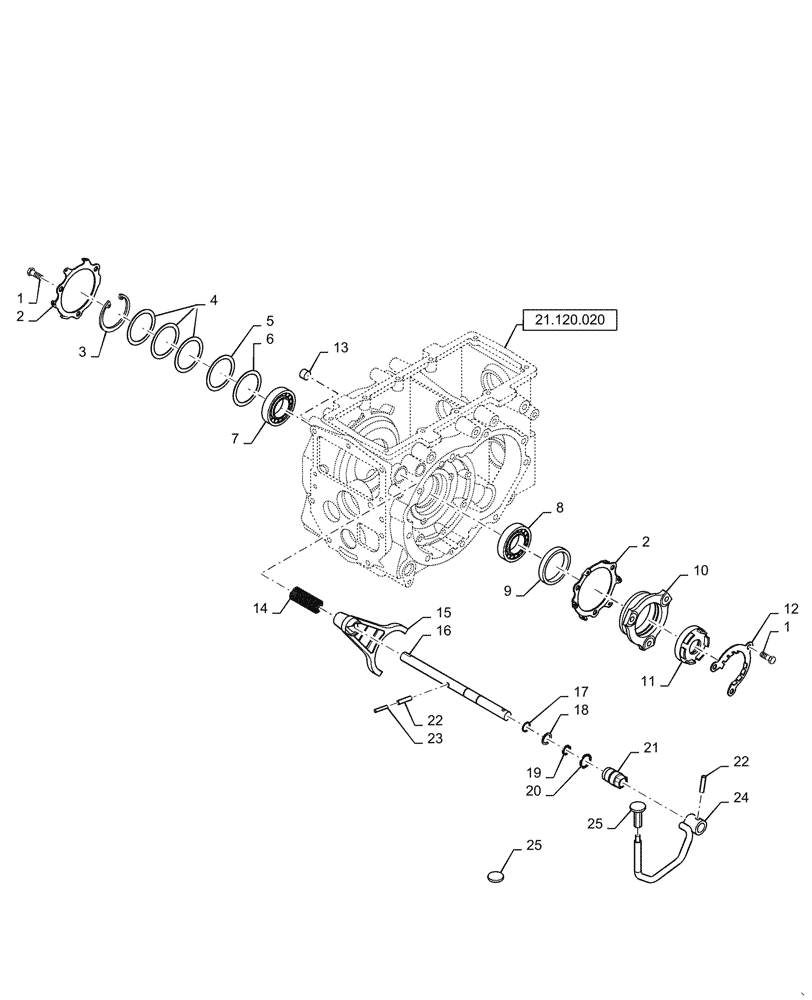 Схема запчастей Case IH FARMALL 40C - (27.106.030) - DIFFERENTIAL LOCK - W/ HST TRANSMISSION (27) - REAR AXLE SYSTEM