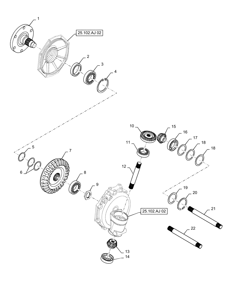 Схема запчастей Case IH FARMALL 30C - (23.314.AH[01]) - FRONT DRIVE, FARMALL 30C, 35C (23) - FOUR WHEEL DRIVE SYSTEM