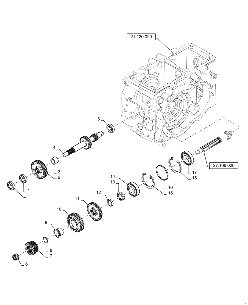Схема запчастей Case IH FARMALL 40C - (21.140.050) - RANGE GEAR, SHAFT, MECHANICAL TRANSMISSION (21) - TRANSMISSION