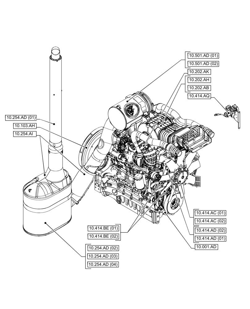 Схема запчастей Case IH PUMA 240 CVT - (00.000.10[01]) - PICTORIAL INDEX - ENGINE (00) - GENERAL & PICTORIAL INDEX