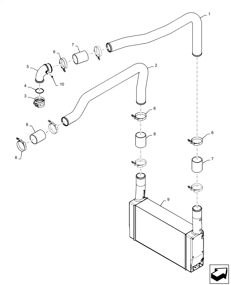 Схема запчастей Case IH MAGNUM 180 - (10.310.AA) - AFTERCOOLER (10) - ENGINE
