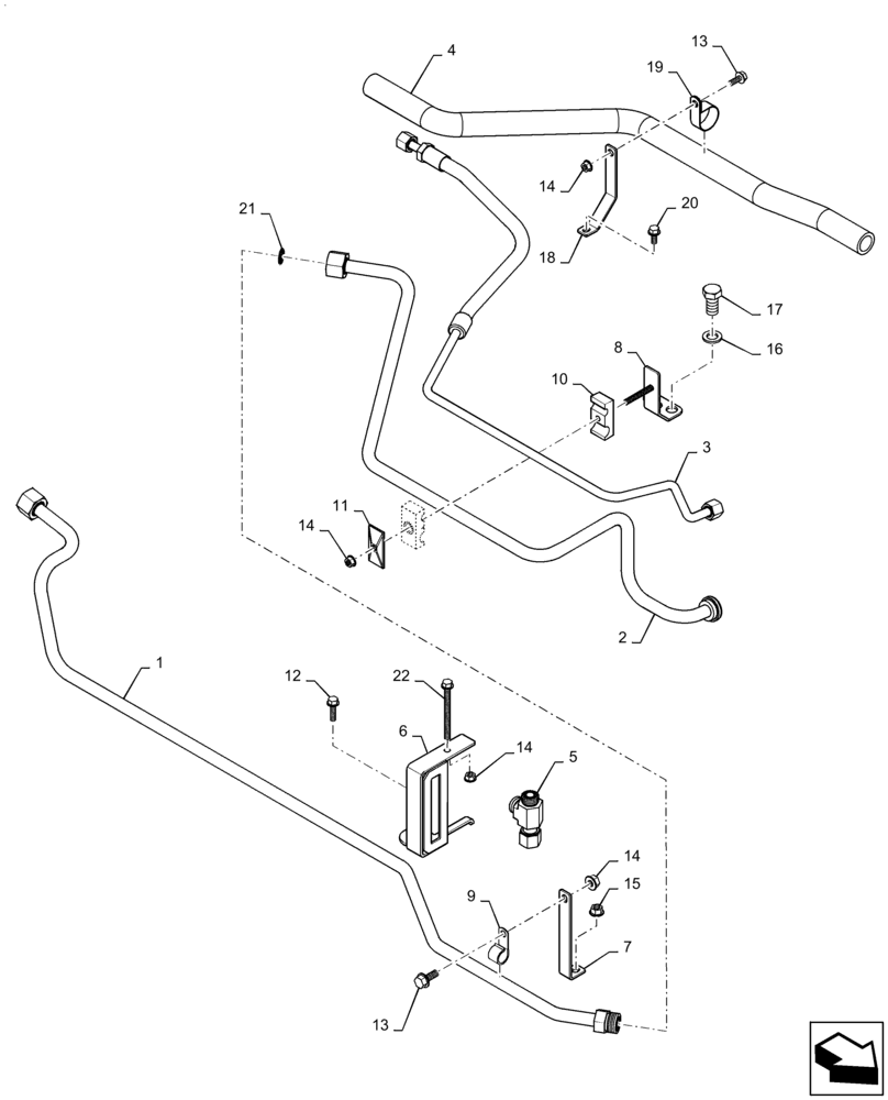 Схема запчастей Case IH MAGNUM 220 - (35.100.AR[02]) - CONTROL VALVE OIL SUPPLY LINES AND FITTINGS, TWIN FLOW - POWERSHIFT - ASN ZERH08100 (35) - HYDRAULIC SYSTEMS